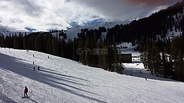 山,滑雪,冬天
