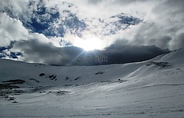 山,景觀,冬天