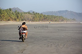 哥斯達(dá)黎加,海灘,摩托車
