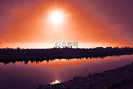 太陽,日落,側(cè)影