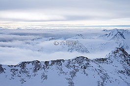 雪,冬季,山