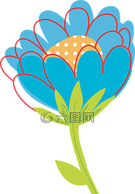 綻放,藍色,芽