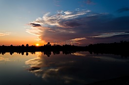 日落,云,太陽