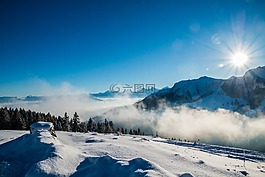 山,冬天,雪