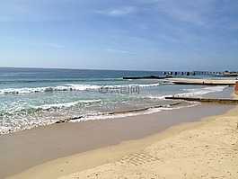 海灘,波,海