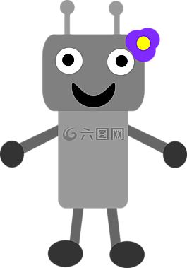 女孩,機(jī)器人,快樂