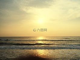 海洋在天晚上,攝影過程中采取的日出,上午