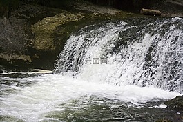 瀑布,噴霧,河