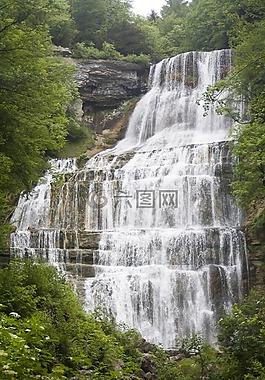 瀑布,河,力