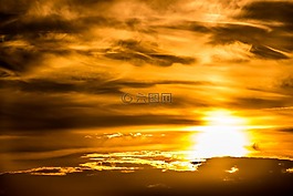 日落,太陽,abendstimmung