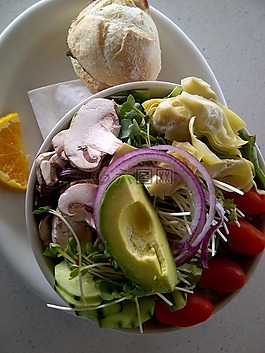 沙拉,板,食品