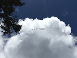 白云,藍(lán)天,大自然