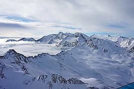 雪,山,冬季