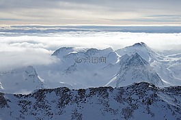 雪,山,冬季