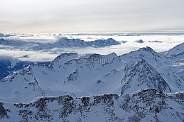 雪,山,冬季