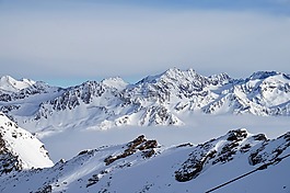 雪,山,冬季