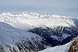 雪,山,冬季