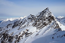 雪,山,冬季
