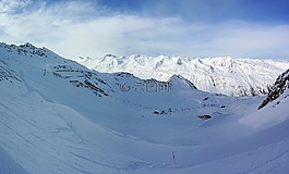 雪,山,冬季