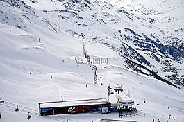 雪,山,冬季