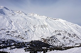 雪,山,冬季