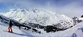 雪,山,冬季