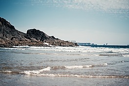 布列塔尼,海,海灘
