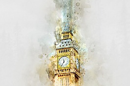 英格蘭,水彩,塔