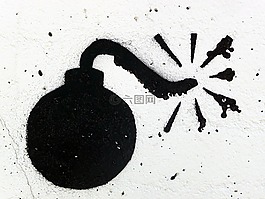 涂鴉,炸彈,黑色和白色