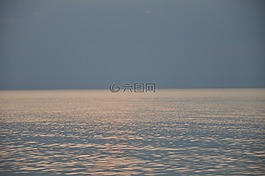 日落,海,晚上