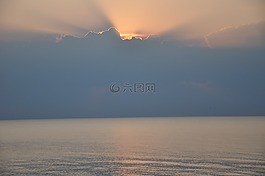 日落,海,晚上