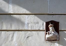 瑪麗亞,雕塑,墻