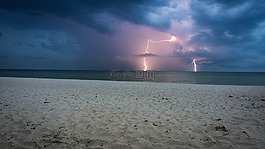 風暴,閃電,海