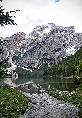 湖braies,周末,背景