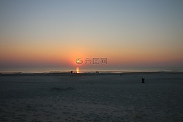 海灘,沙丘,云