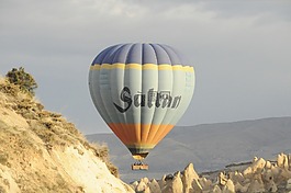 熱氣球,山,氣球