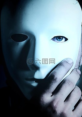 男子,掩碼,藍(lán)色的眼睛