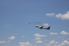 飛機(jī),天空,藍(lán)