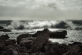 波,破碎,水