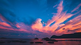 海,天空,夕陽