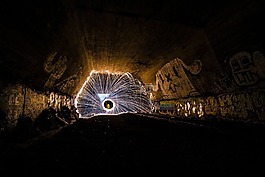 火花,隧道,火車