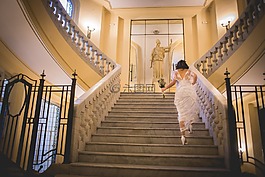 婚禮,婦女,樓梯