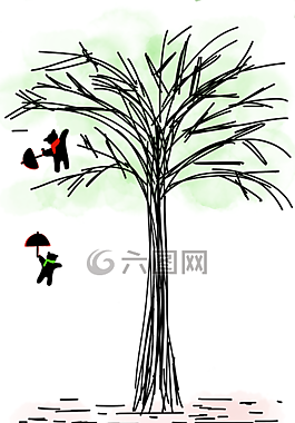 树,绿树,玩具熊
