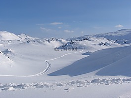雪山谷,山,冬季