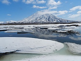 火山,湖,河
