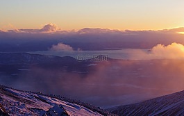 火山,山,晚上