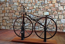 自行車,老,輪