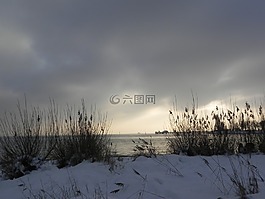 雪,博登湖,湖