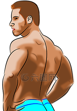 男子,強,身體