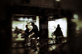 城市,夜,剪影